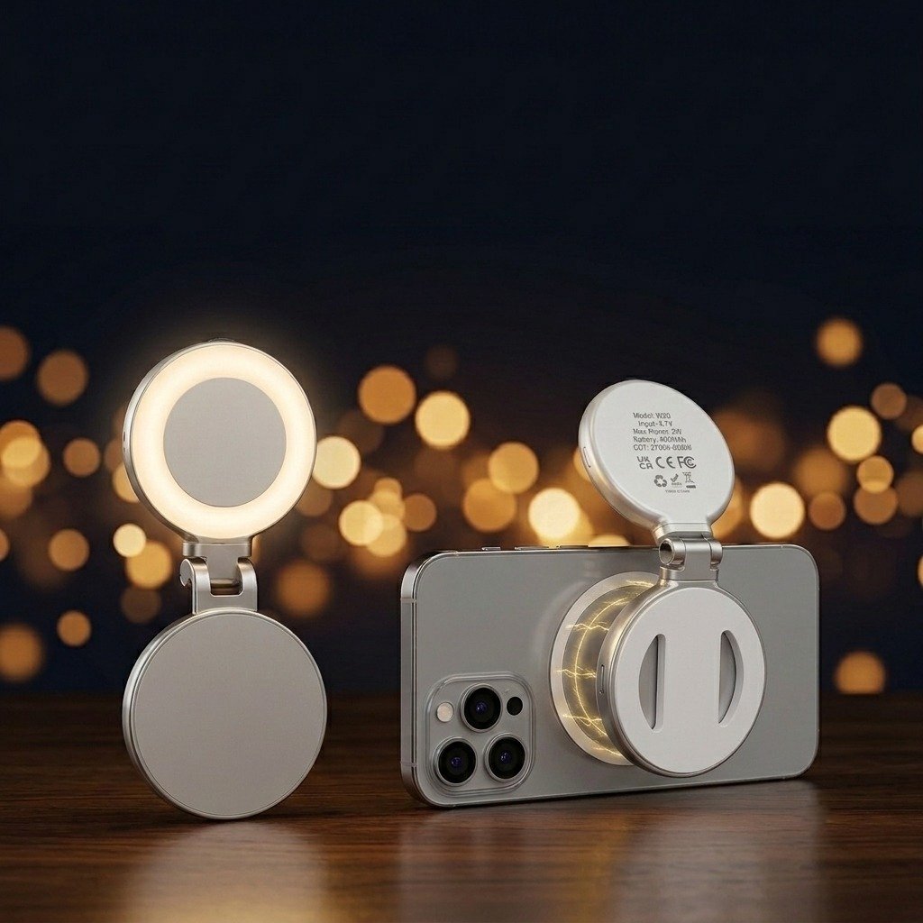 SnapGlow portable LED phone light with magnetic mount