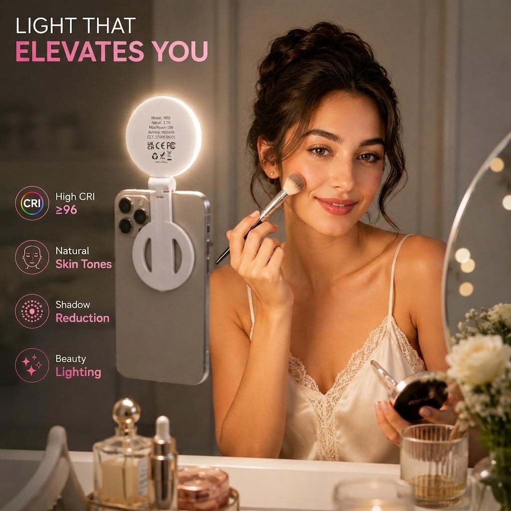 SnapGlow phone light with adjustable rotating arm